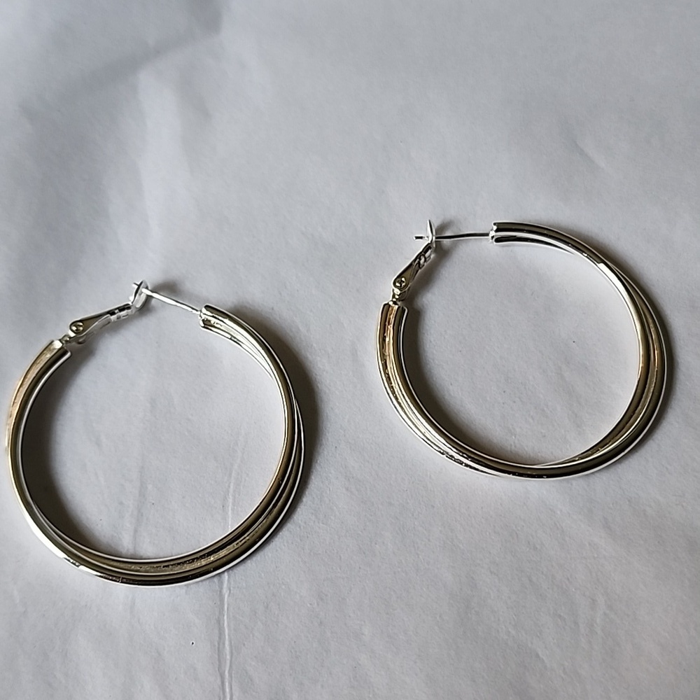 Silver Hoop EARRINGS STAMPED BBCN
